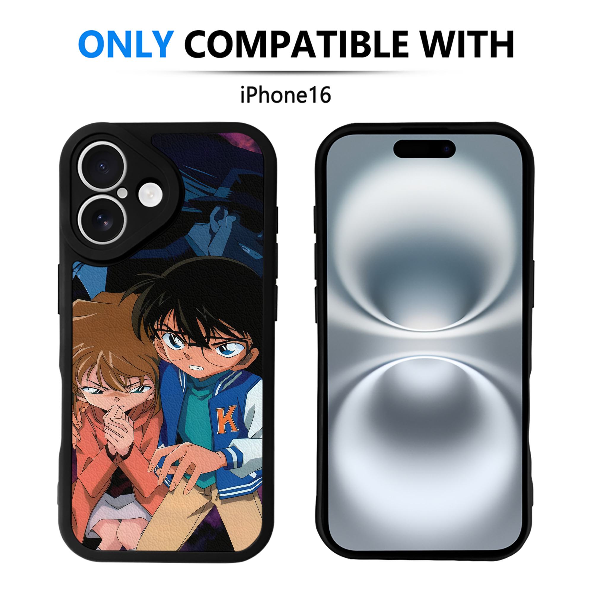 （画像用） 名探偵コナン Detective Conan 【iPhone 16シリーズ対応】シリコンスマホケース（レザー調） 材質：シリコン